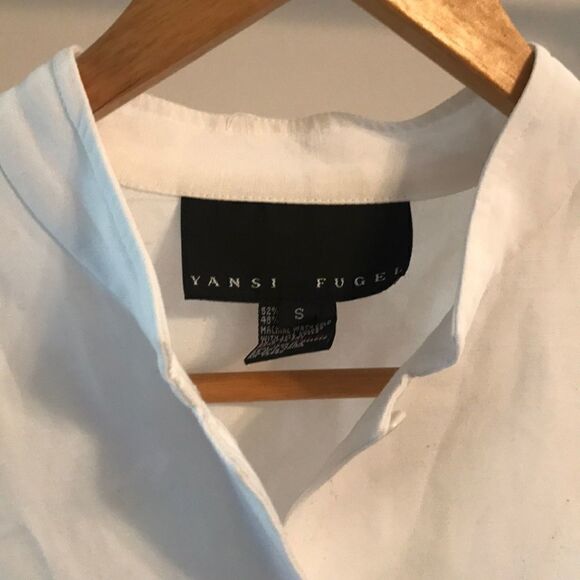 Yansi Fugel White Linen Blend Blouse - Size Small - Picture 3 of 8